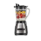 Hamilton Beach Power Elite Wave Action Blender for Shakes and Smoothies, Puree, Crush Ice, 40 Oz Glass Jar, 12 Functions, Stainless Steel Ice Sabre Blades, Black (58148A)