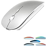 Bluetooth Mouse for MacBook/MacBook air/Pro/iPad, Wireless Mouse for Laptop/Notebook/pc/iPad/Chromebook (Bluetooth Mouse/Silver)