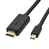 Amazon Basics Mini DisplayPort to HDMI Display Cable, 1080p, Gold-Plated Plugs, 10 Foot, Black
