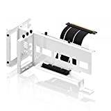 EZDIY-FAB Vertical PCIe 4.0 GPU Mount Bracket Graphic Card Holder, Video Card VGA Support Kit with PCIe 4.0 X16 Gen4 17cm/6.69in Riser Cable 90 Degree Right Angle- White