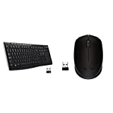 Logitech K270 Wireless Keyboard & M170 Wireless Mouse, 2.4 GHz with USB Mini Receiver, Optical Tracking, 12-Months Battery Life, Ambidextrous PC/Mac/Laptop - Black