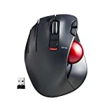 ELECOM EX-G Left-Handed Trackball Mouse, 2.4GHz Wireless, Thumb Control, 6-Button Function, Ergonomic Design, Optical Gaming Sensor, Smooth Red Ball, Windows11, macOS (M-XT4DRBK-G)
