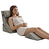 4PCS Qirroboni Orthopedic Bed Wedge Pillow Set, Adjustable Pillows for Neck, Back and Leg Pain Relief Comfortable & Post Surgery Foam - Heartburn, Anti Snoring, Acid Reflux & GERD Sleeping Chartreuse