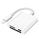 SD Card Reader for iPhone iPad,Micro SD Card Reader Memory Card Reader Plug and Play Trail Camera Viewer SD Card Adapter,Simultaneous Charging and Card Reading Micro SD Card Adapter