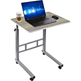 Laptop Desk, Standing Height Adjustable Mobile Laptop Table with Rollers, Portable Desk with Brake Casters, Overbed Bedside Folding Laptop Desk (23*15')