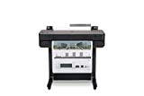 HP DesignJet T630 Large Format Wireless Plotter Printer - 24', with Auto Sheet Feeder, Media Bin & Stand (5HB09A)