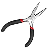 Needle Nose Pliers Ergonomic for Jewelry Making, Wire Wrapping Bending Snipping Cutting, 5 Inch, Black