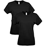 Gildan Women's Softstyle Cotton T-Shirt, Style G64000L, 2-Pack, Black, Large