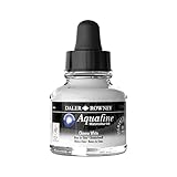 Daler-Rowney Aquafine Watercolor Ink Chinese White 29.5ml - Versatile Liquid Watercolor Ink for Artists and Students - Use with Paint Brushes, Technical Pens, Airbrushes, and Paint Markers