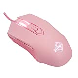 Lomiluskr AJ52 Gaming Mouse Wired, 7 Programmable Buttons, Computer Mice with RGB LED Backlit, 200-4800 DPI Adjustable,for Windows/Mac OS/Linux (Pink)