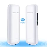 Wireless Bridge Point to Point for 5KM Remote Transmission, 5G WiFi Bridge 900Mbps Outdoor CPE PtP & PtMP with 15dBi High-Gain Antenna & 1000M Ethernet Port 48V PoE, Support 50+ Client Devices, 2 Pack