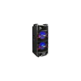 Bluetooth PA Loudspeaker Karaoke System - Active Powered Speaker, Flashing DJ Party Lights, Microphone Recording, MP3/USB/SD, FM Radio, Wireless Mic - Pyle PSUFM1235BT
