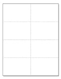 8-1/2' x 11' Laser Printer/Ink Jet Blank Perforated Cards 8 up per Page - 4-1/4' x 2-3/4' Each Card (800 Cards - 125# Tag)