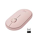 Logitech Pebble M350 Wireless Mouse with Bluetooth or USB - Silent, Slim Computer Mouse with Quiet Click for iPad, Laptop, Notebook, PC and Mac - Pink Rose