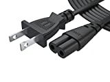 Pwr TV Power Cord 12Ft Cable for Samsung LG TCL Sony: 2 Prong AC Wall Plug 2-Slot LED LCD Insignia Sharp Toshiba JVC Hisense Electronics UN65KS8000FXZA UN40J5200AFXZA 43UH6100 Black