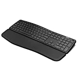 Arteck Universal Wave Ergonomic Keyboard with Palm Rest Multi-Device Full Size Wireless Bluetooth Keyboard for Windows, iOS, iPad OS, Android, Computer Desktop Laptop Surface Tablet Smartphone