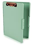 Dexas Slimcase 2 Storage Clipboard with Side Opening, 12.5 x 9.5 inches, Sea Foam Green with Rose Gold Clip 3517R-5503