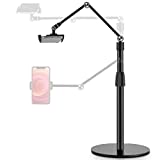 viozon Tablet Phone Overhead Stand, Height & 360 Degree Angle Adjustable, Aluminum Desktop Stand, Compatible with 3.5-11' Cellphone or Tablet Such as iPhone iPad Pro Air Mini, Samsung, Nexus(AP-4P-B)