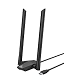 BrosTrend USB WiFi 6 Adapter AX1800, Long Range USB WiFi Adapter for PC Laptop Desktop, 5GHz/1201Mbps + 2.4GHz/574Mbps, Wireless USB WiFi Dongle with 2X High Gain Wi-Fi Antennas, for Windows 10 ONLY