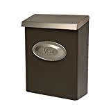Gibraltar Mailboxes DVKPBZ00 Designer locking mailbox, Bronze w/Satin Nickel, 9.7 x 4.4 x 12.6 inches