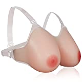 Vollence FF Cup Silicone Breast Forms with Strap Fake Chest for Prosthesis Mastectomy Nude