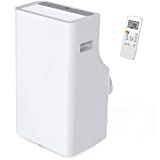 hOmelabs 8,600 BTU Portable Air Conditioner - Quiet AC Unit Cools Rooms up to 600 Square Feet - with Wheels, Washable Filter, Remote Control and LED Indicator Lights