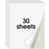 MaxGear 8.5' x 11' Full-Page Sticker Paper for Inkjet or Laser Printer, Shipping Address Labels Paper, Matte White Paper Sheets, Strong Adhesive, Dries Quickly, Holds Ink Well, 30 Sheets