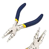 6 Step Jewelry Bail Making Pliers, AngleKai 3-10mm Wire Looping Forming Pliers Wire Wrapping Tools Looper Pliers for Jewelry Making with Non-Slip Handle Round Nose Pliers Wire Bending Pliers (1)