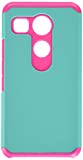 Asmyna Cell Phone Case for LG H790 (Nexus 5X) - Retail Packaging - Green/Pink/Teal