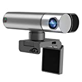 aicoco Webcam, 2K Web cam with Intelligent Sensor, AI Auto Tracking, Gesture Control, 2X Zoom, Noise-Canceling Microphones, No App, Computer Camera for YouTube Gaming Conference Teaching Streaming