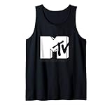 White Fill With Black Ink MTV Logo Tank Top