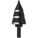 ZELCAN 1PC M2 Step Bit, Faster Drilling Step Drill Bit, Professional Unibit Drill Bit for Cutting Holes On Sheet Metal, Steel, Wood, Aluminum, PVC, Multiple Hole Stepped Up Bit for Electrician Mechanic