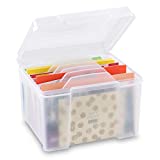 Greeting Card Organizer & Storage Box with 6 Adjustable Dividers for Holiday Birthday Get Well Cards Photos, Crafts, Scrapbooking, Paper, Recipes, Stickers, Notecards and More
