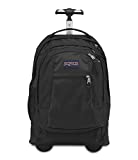 JanSport Driver 8 Rolling Backpack and Computer Bag for College Students, Teens, Black - Durable Laptop Backpack with Wheels, Tuckaway Straps, 15-inch Laptop Sleeve - Premium Bookbag Rucksack