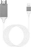 [Apple MFi Certified] Lightning to HDMI Adapter for Phone to TV,Compatible with iPhone,iPad, Sync Screen Connector Directly Connect on HD TV/Monitor/Projector NO Need Power Supply (White)