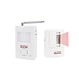 Dog Barking Alarm Motion Detector,Pir Wireless Human Body Walking Sensor Doorbell Door Security Alert System Device for Home or Office Burglar Deterrent (1Sensor + 1Receiver, White)