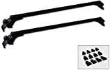 MPH Production 2Pcs 48' (120cm) Universal Fit Black Adjustable Aluminum Window Frame Roof Rack Rail Cross Bars Utility Cargo Carrier with 3 Pairs of Mounting Clamps (2 Pcs)