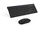 Wireless Keyboard Mouse Combo, cimetech Compact Full Size Wireless Keyboard and Mouse Set 2.4G Ultra-Thin Sleek Design for Windows, Computer, Desktop, PC, Notebook - (Black)