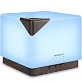 URPOWER 700ml Aromatherapy Essential Oil Diffuser Humidifier Large Capacity Modern Ultrasonic Aroma Diffusers Running 20+ Hours 7 Color Changing for Home Baby Bedroom Office Study Yoga Spa