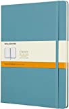 Moleskine Classic Notebook, Hard Cover, XL (7.5' x 9.5') Ruled/Lined, Reef Blue, 192 Pages