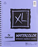 Canson XL Series Watercolor Textured Paper, Use with Paint Pencil Ink Charcoal Pastel and Acrylic, Side Wire Bound, 140 Pound, 9 x 12 Inch, 30 Sheets
