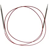 ChiaoGoo Red Lace Circular 60-inch (150cm) Stainless Steel Knitting Needle; Size US 8 (5mm) 7060-8