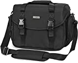 CADeN Camera Bag Case Shoulder Messenger Bag with Tripod Holder Compatible for Nikon, Canon, Sony, DSLR SLR Mirrorless Cameras Waterproof (Black)
