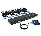 8 Ports KVM Switch HDMI, MT-VIKI 4K 30Hz Rack Mount KVM Switch 8 in 1 Out w/KVM Cables & IR & Desktop Control & 4 USB 2.0 Hub & Rackmount Ears