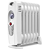 Tangkula Oil Filled Radiator Heater, 700W Portable Space Heater Radiator with Adjustable Thermostat, Overheat & Tip-Over Protection, Electric Oil Heater for Home, Bedroom, Indoor use