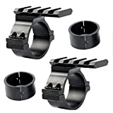 IORMAN 2 Pcs Rifle Scope 30mm 25.4mm 1 inch Tactical Light Flashlight Mounts Scope Ring Adaptor with Picatinny Weaver Universal Rail