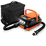Electric SUP Air Pump Compressor - 16PSI Rechargeable SUP Pump 12V Stand Up Paddle Board Electric Pump Inflator/Deflator - Portable Air Compressor for SUP, Boat, Pool Inflatables - Serenelife SLPUMP50