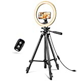 Sensyne 12'' Ring Light with Tripod Stand, LED Selfie Ring Light with Stand and Phone Holder for Photography/Recording/YouTube/ TikTok, Compatible with All Cell Phones/Cameras