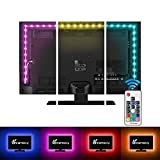 LED Strip Lights,Vansky Bias Lighting Strip for TV USB Powered for 40-60 Inch Flat Screen TV, Desktop PC - 16 Multi Colors (Reduce eye fatigue and increase image clarity)-Waterpoof