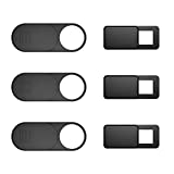 Webcam Cover 6-Pack, Web Camera Cover Slide Ultra-Thin for Laptop, iMac, MacBook Pro, Mac, Computer, Smart Phone, Tablets Slider Camera Blocker Protect Your Privacy & Security (Black)